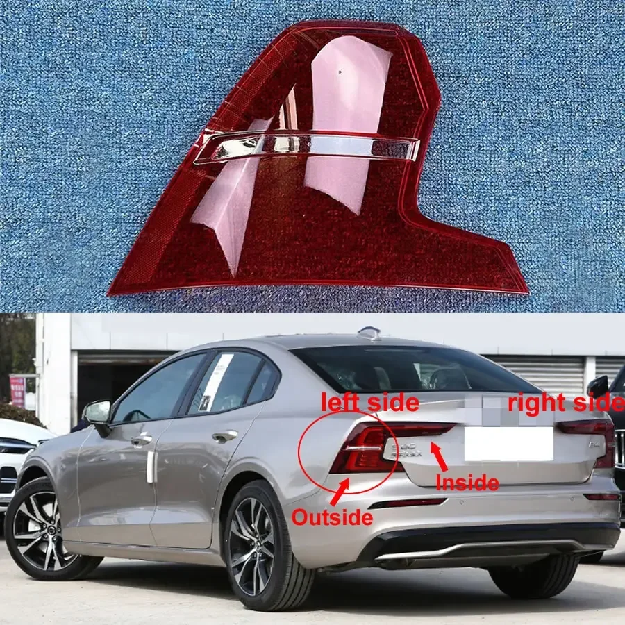 

For Volvo S60 2020-2024 Rear Outer Taillight Shell Tail Lamp Cover Brake Lights Mask Replace The Original Lampshade