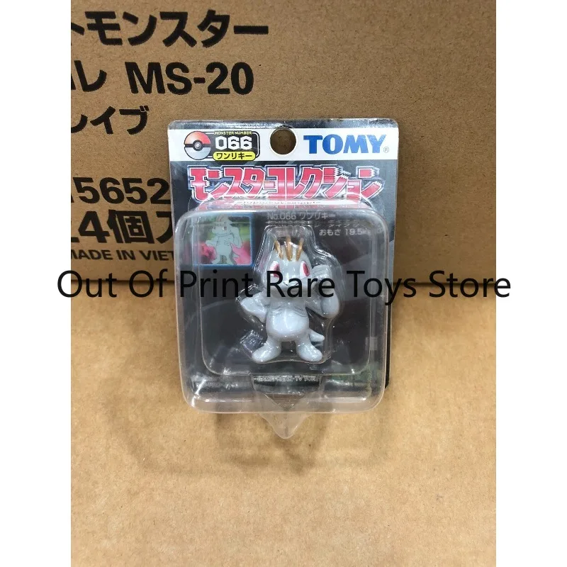 Original TOMY Pokemon Machop Black White Striped Box Figure Collectible Model Toy Gift for Pokemon Anime Hobby Fans