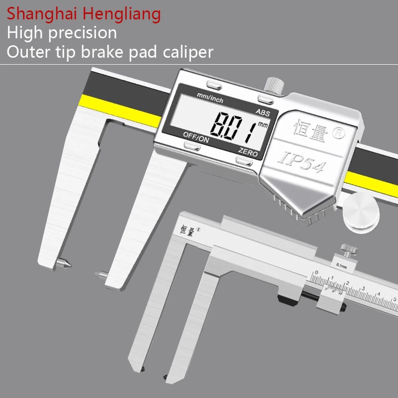 Premium Digital Caliper with External Groove Tip for Brake Disc Wear Measurement Brake Pad Thickness Vernier Caliper Tool