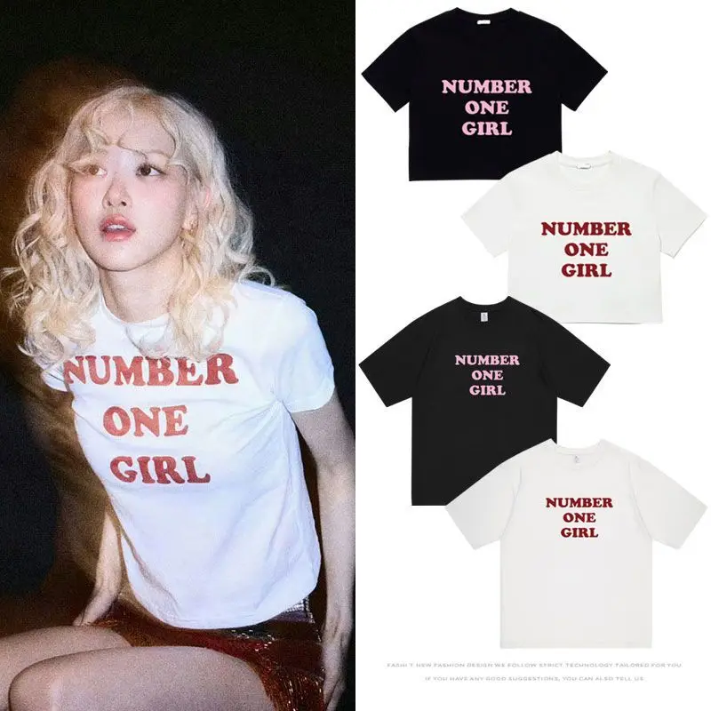 Sexy Club Wear Outfits Rose Number One Girl Women Cropped Tops New Single From New Album Rosie Women's Baby Tee Ladies T Shirt