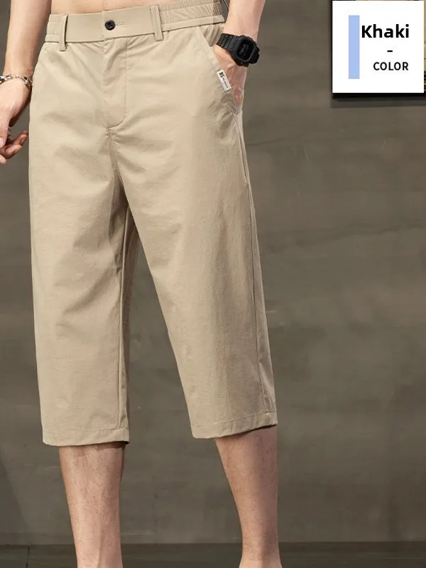 shorts-de-golf-d'ete-pour-hommes-en-soie-glacee-fins-decontractes-respirants-elastiques-pantalon-de-sport-et-de-loisirs-a-sept-quarts-sans-doublure-polaire