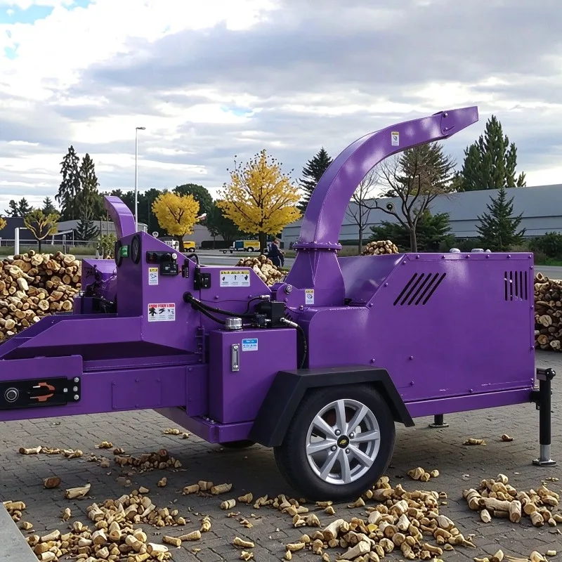 Heavy Duty Diesel Mobile Wood Crusher Chipper Tree Branch Shredder for Biomass Fuel Sawdust Making Stable Performance Durable