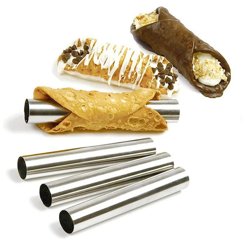 19PCS Cannoli Tubes Forms Set  Cream Horn Danish Pastry Mold For Shell Cream Roll