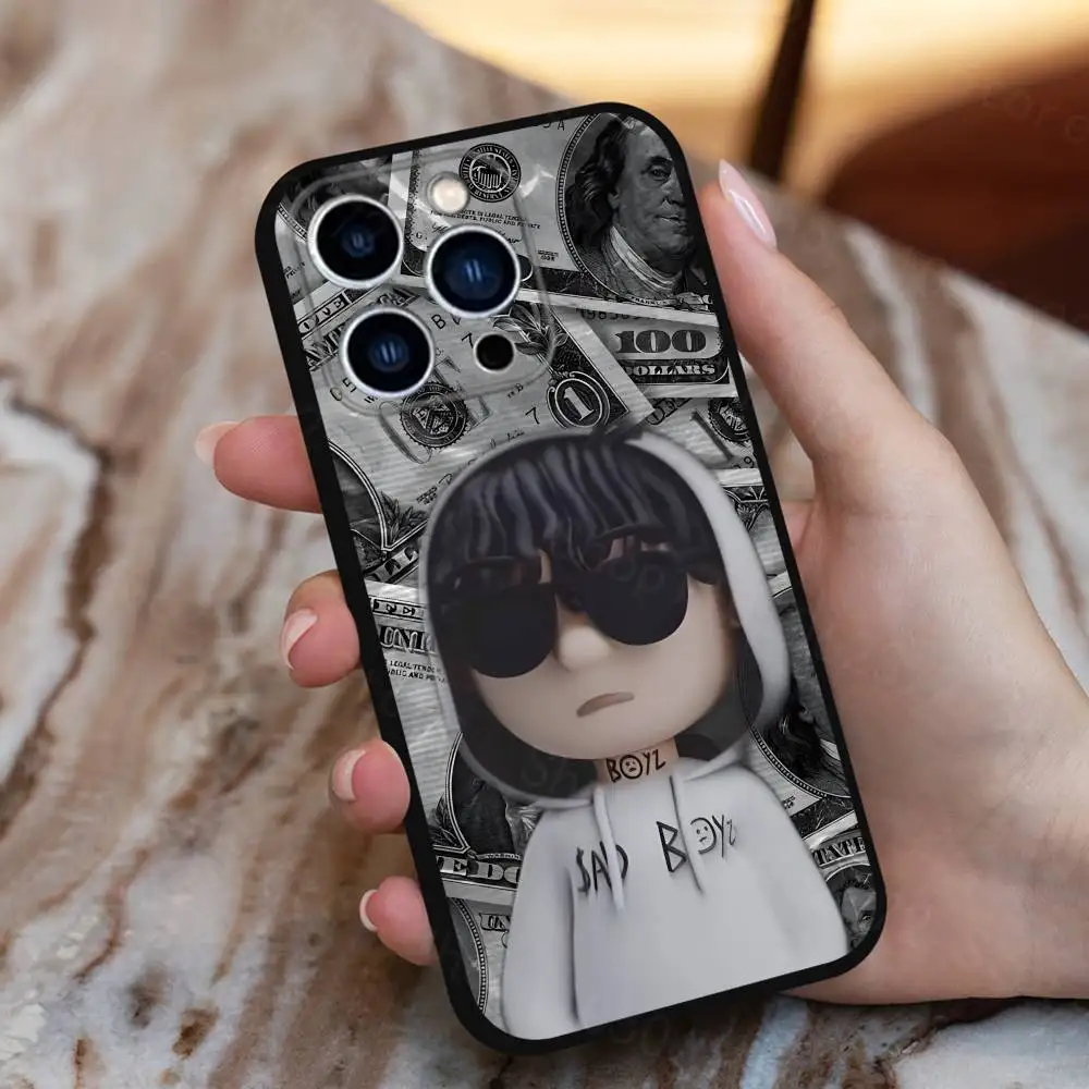 Funda de teléfono Singer J-Junior-H Sad B-Boyz para iPhone 16,15,14,13,12,11 Plus,Pro Max,XS,X,XR,SE,Mini,8,7, funda negra de silicona suave
