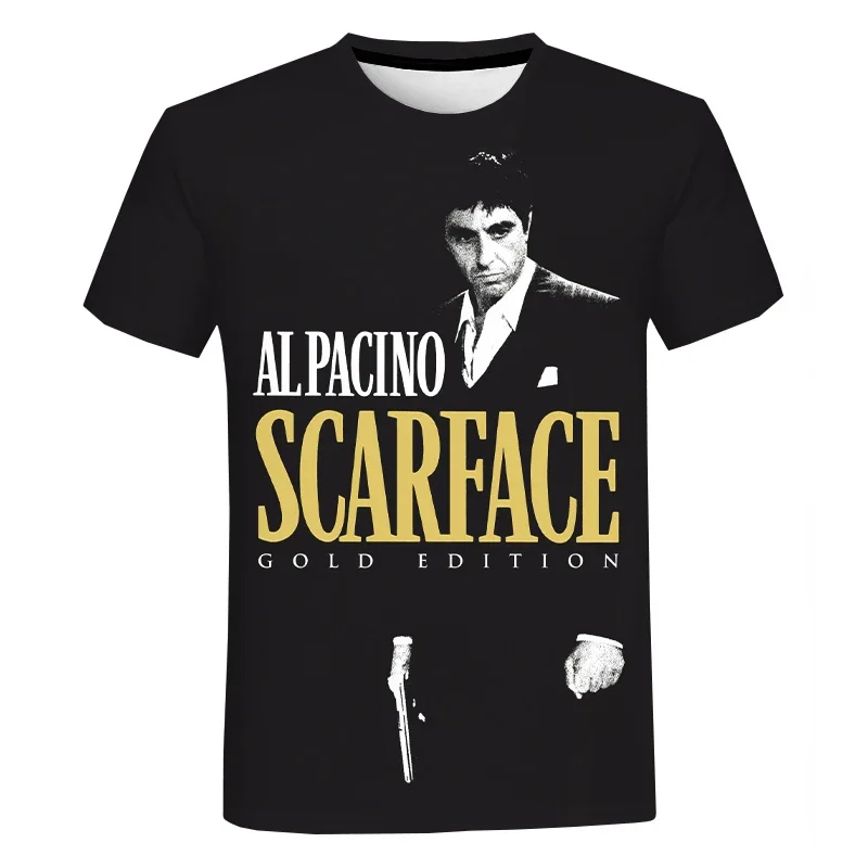 

Summer fashion casual movie Scarface 3D Printed T-shirt Street Cool Tony Montana T-shirt Oversized unisex T-shirt top