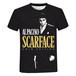 Summer fashion casual movie Scarface 3D Printed T-shirt Street Cool Tony Montana T-shirt Oversized unisex T-shirt top