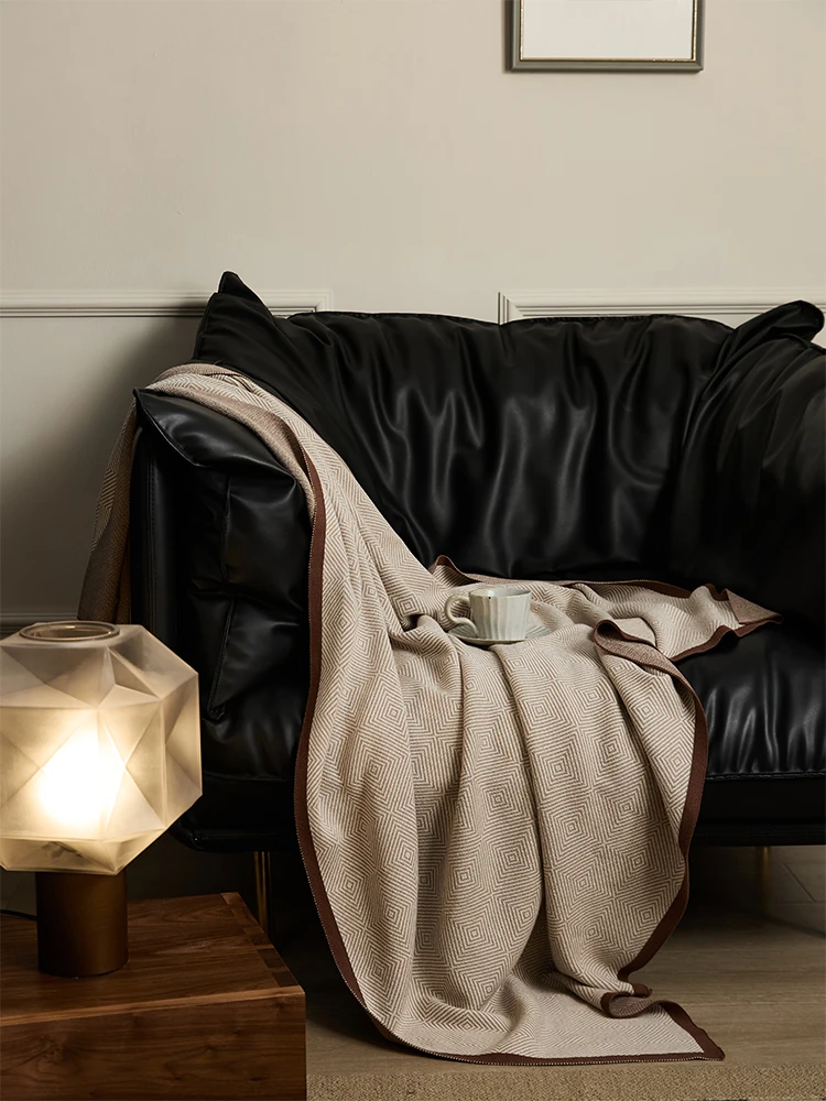 

Плед из чистого хлопка, вязаный, для самолета, дивана, кровати, офиса, для сна, в скандинавском стиле, осенне-зимний, весенний, всесезонный