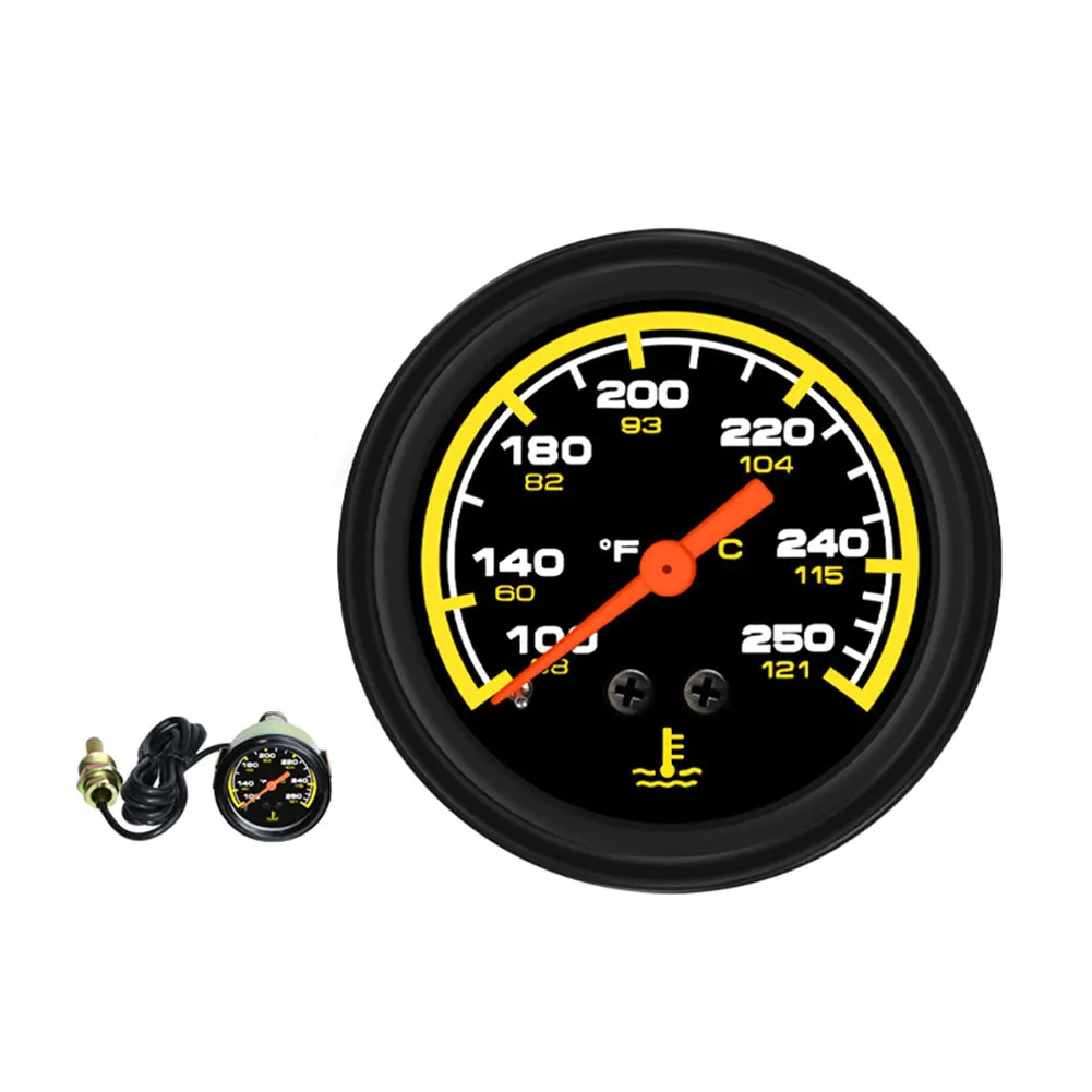 

2 Inch 52mm Mechanical Water Temperature Gauge for Vehicles with 12V DC Dual Scale Fahrenheit Celsius and 18m Wire Kit