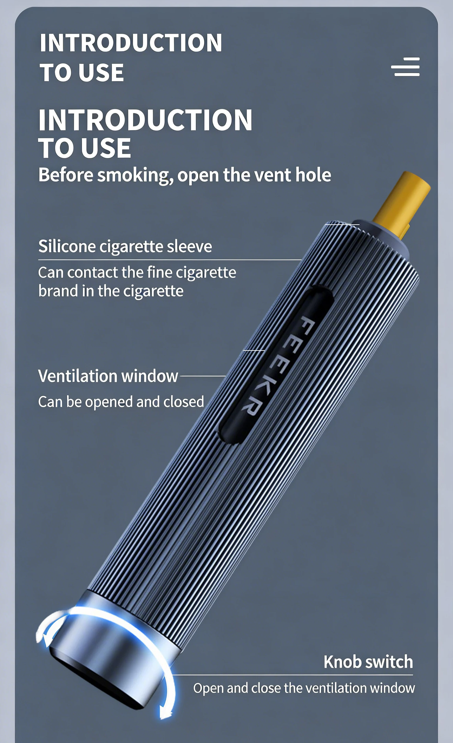 Anti-smoking Device For Driving Work Game Slim Metal Alloy Portable Ashtray  Smoking Lazy People Collect Soot