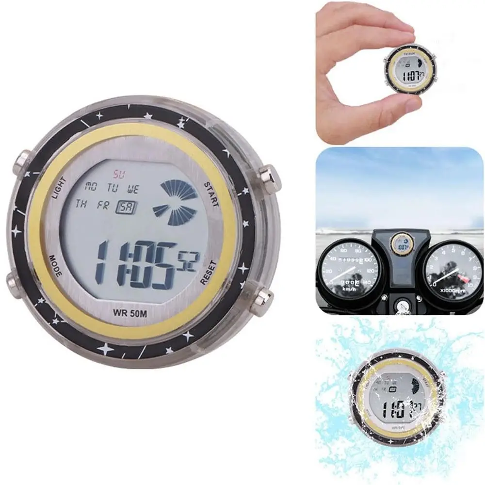 Easy Installation Motorcycle Electronic Watch Waterproof Heat-resistant Motorcycle Decorative Clock Electronic Rainproof