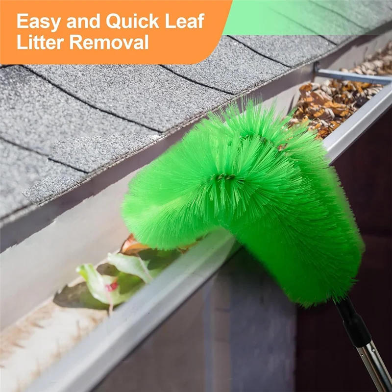 

ABFI Gutter Cleaning Tools Telescopic Gutter Cleaner With 4Section Pole Reliable Gutter Cleaner Tool For Cleaning Leaves 1.8M