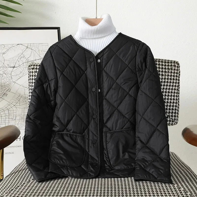 Women Jacket 2025 New Autumn Winter Parkas Female Cotton-Padded Jackets Quilted Light Thin Down Cotton Short Coat Ladies Outwear