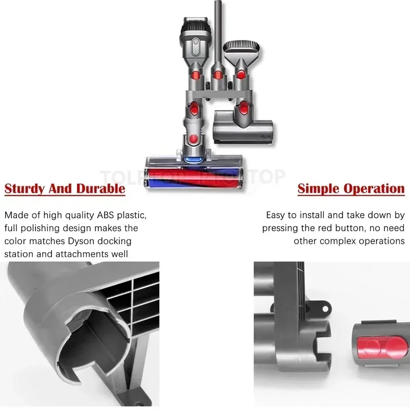 Soporte organizador de accesorios para aspiradora Dyson V7, V8, V10, V11, V15, estación de acoplamiento, soporte de Base de montaje en pared