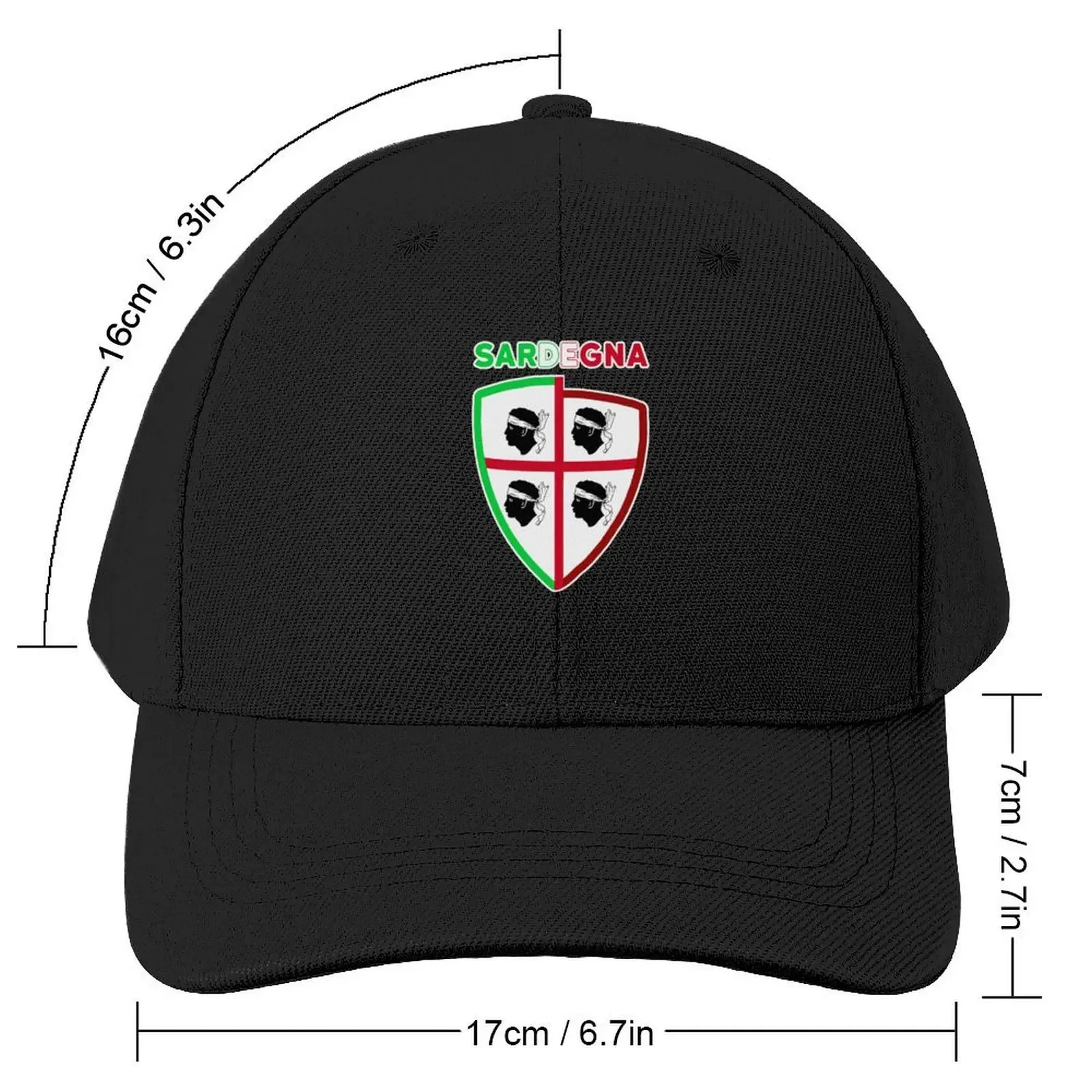 Sardegna - Sardinia flag - 4 mori Retro style shield with Italy Flag Baseball Cap Hip Hop Golf Hat Luxury Cap For Women Men's