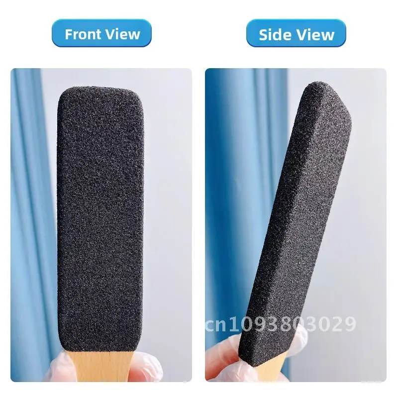 Raschietto per piedi in legno di faggio per la rimozione della pelle morta e dei calli Strumento per pedicure domestica Pietra per molatura del tallone di forma ovale di grandi dimensioni