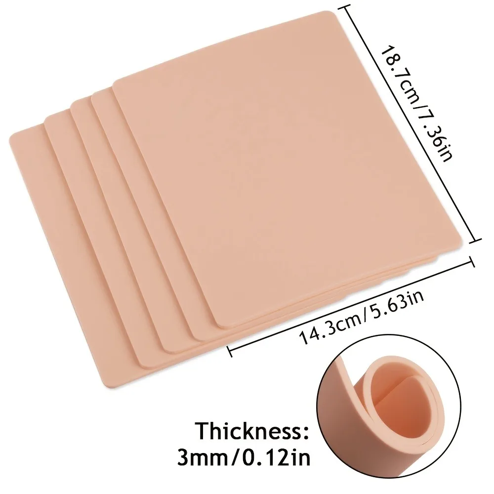 3mm Thickness Tattoo Practice Skin Blank Fake Tattoo Skin for Permanent Makeup Tattoo Beginner Exercise Tool Tattoo Accessories