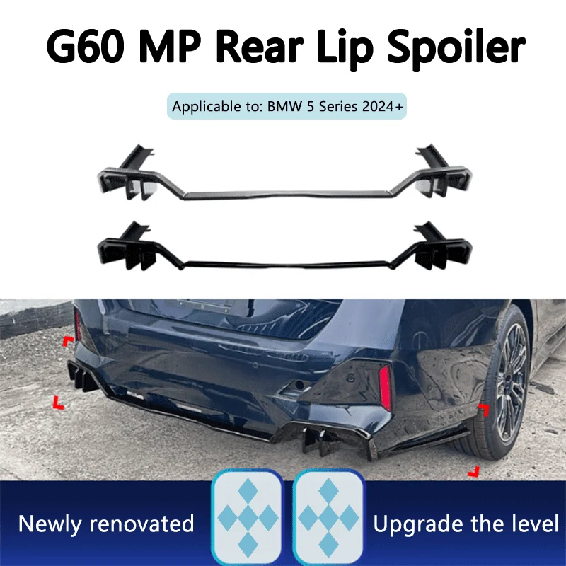 1Set Black ABS Rear Lip Spoiler For BMW 5 Series i5 G60 M Sport 2024+ Rear Spoiler  gExterior Modification Car Accessories