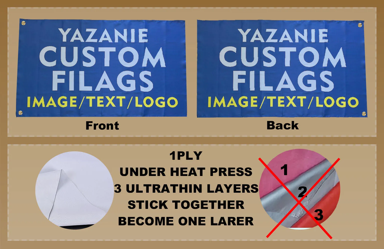 Single Double Sided Polyester Custom Flag 3x5/4x6/5x8FT with Brass Grommet Small Big Personalized Your Own Design Logo Text Flag