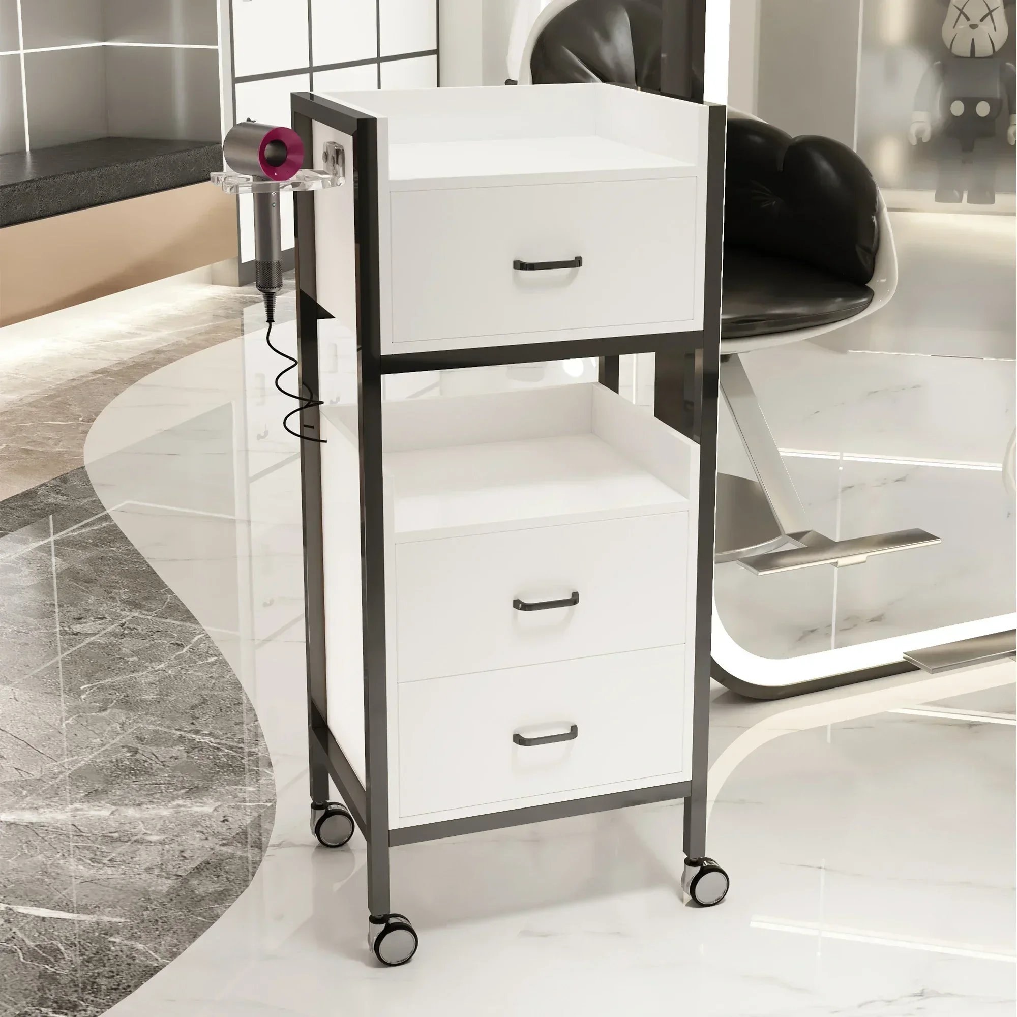 Beauty Salon Tray Auxiliary Car Wheels Cleaning Cart Professional Furniture Hairdresser Aesthetic Carrello Reception Barber