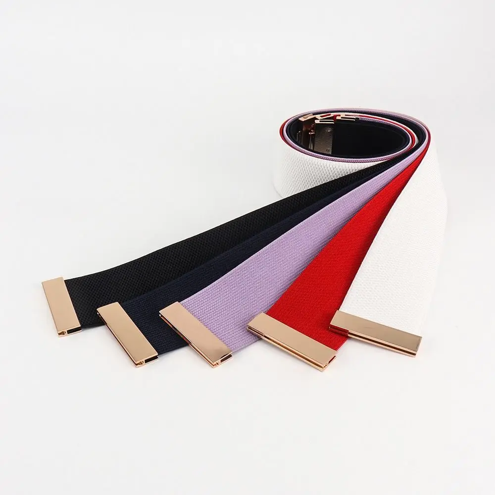 Nuova ampia cintura elastica tinta unita fibbia in metallo corsetto cintura cintura in vita piumino