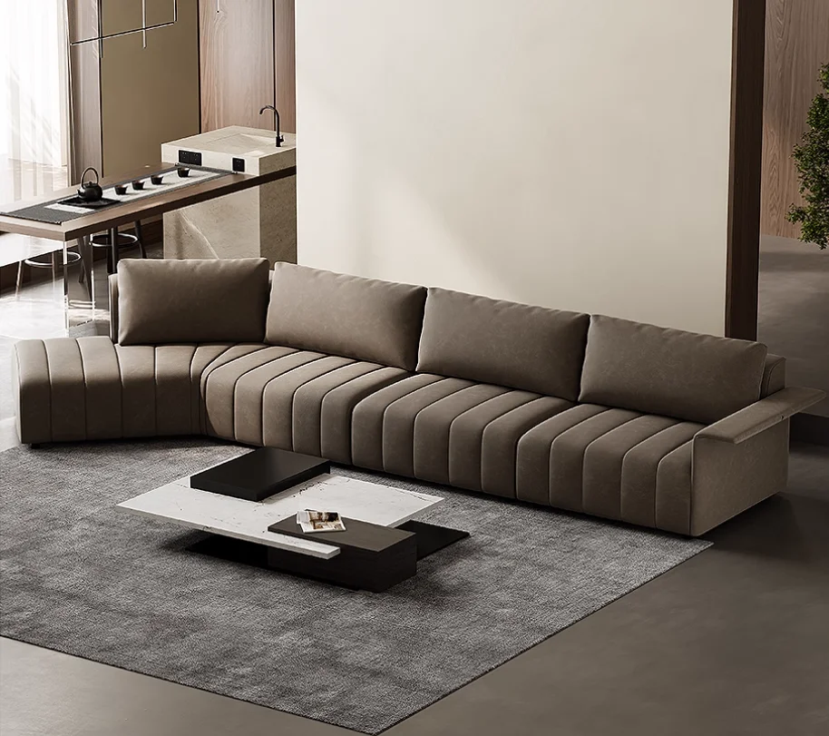 #  3-Seater Reclining Corner Leather Modular Sofa Set Black Brown Storage