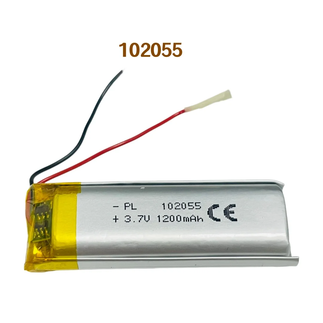 3.7V 1200mAh Lithium Polymer Battery 102055 Rechargeable Li-Po Cell for Electric Scooter, Beauty Device, Facial Steamer