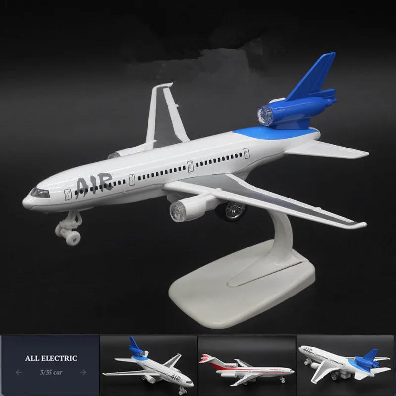 New 1:200 alloy pull back 727-200 passenger aircraft model,DC-10 aircraft model ornaments,simulation sound and light