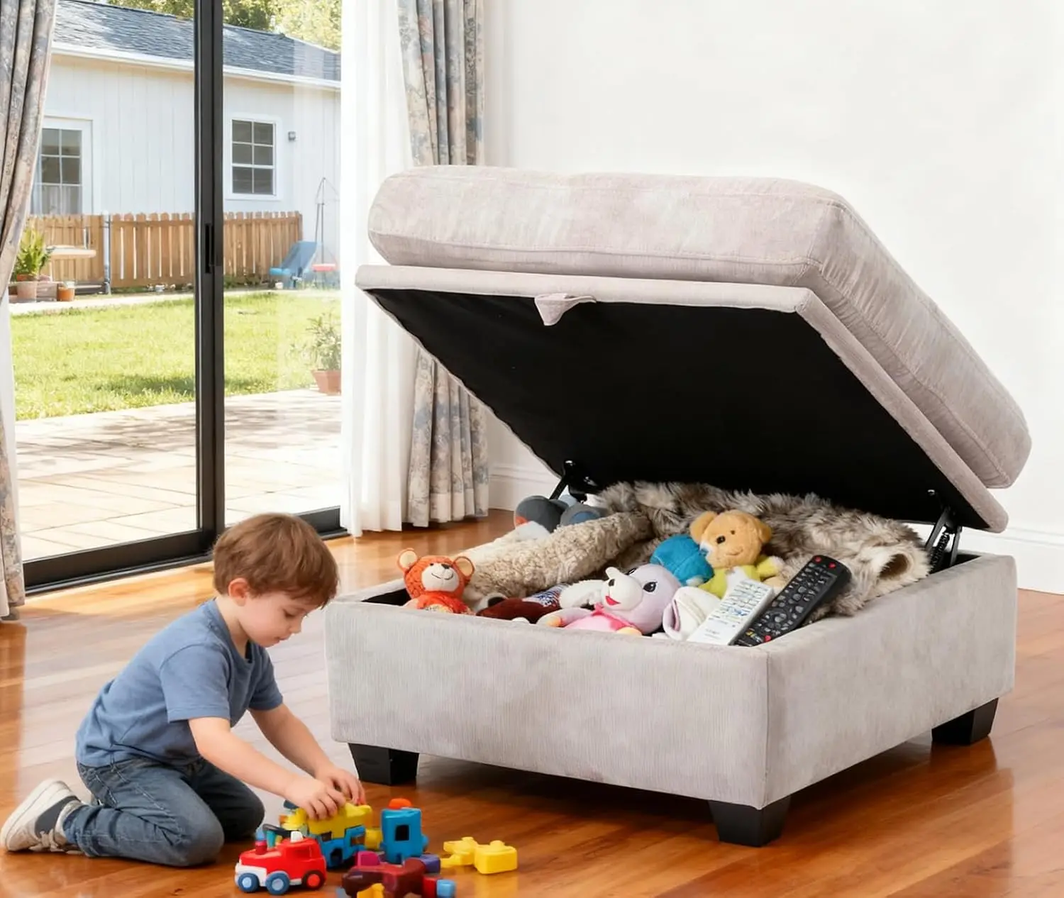 Square Storage Ottoman Foot Rest 25.2