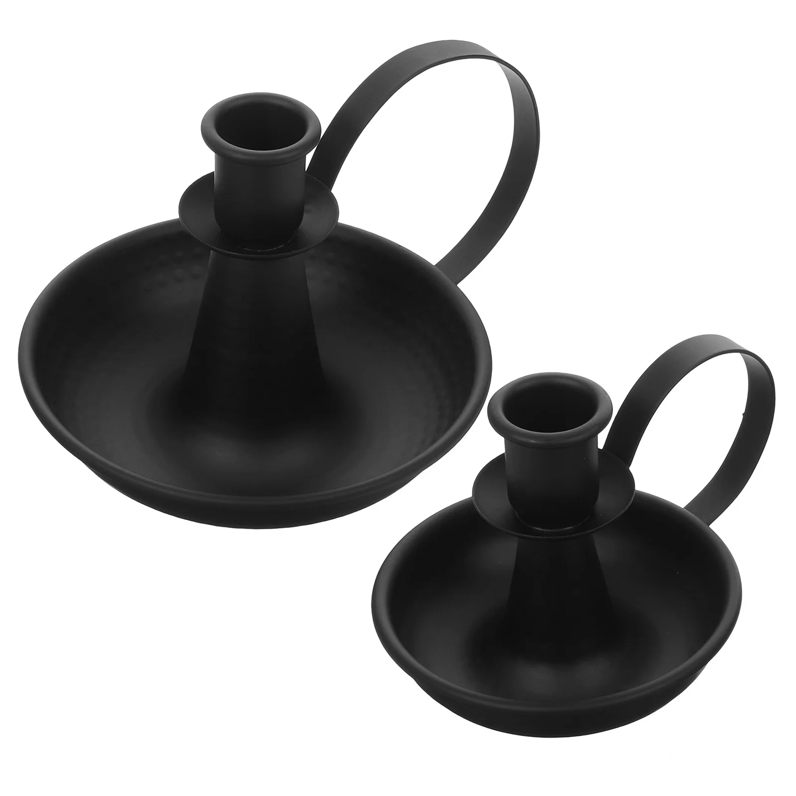 

2Pcs Pillar Holder Iron Art Retro Stable Base Tabletop Metal Candlestick Vintage Decoration Pillar Holder