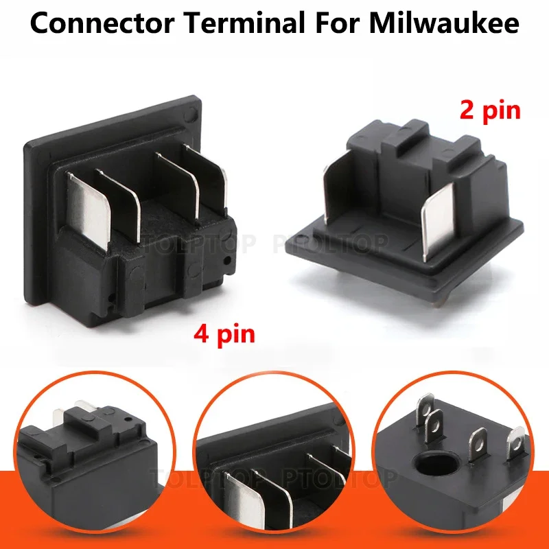 Battery Connector Terminal Block For Milwaukee Battery Charger Adapter Converter Electric Power Battery Spanner Switch Pins