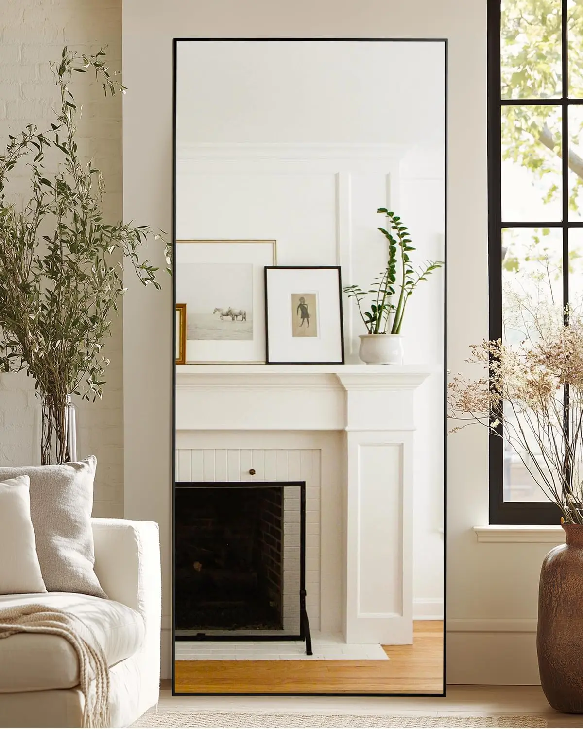 

58"x18" Full Length Mirror with Stand, Rectangular Floor Mirror, Standing Mirrors for Bedroom, Living Room,, Customized