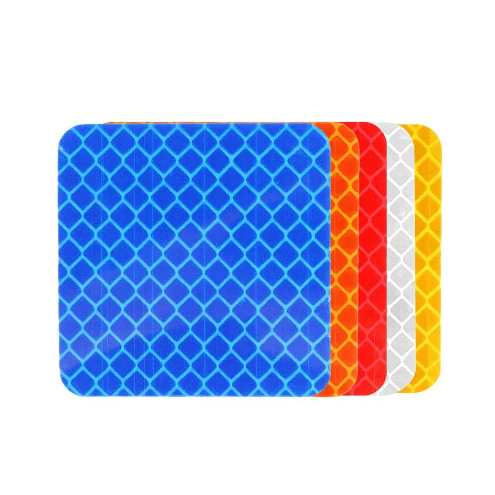 New Square/Rectangle/Round Red/Blue/Orange/White/Yellow Warning Mark Car Reflective Strips Door Bumper Stickers  Reflector Tape