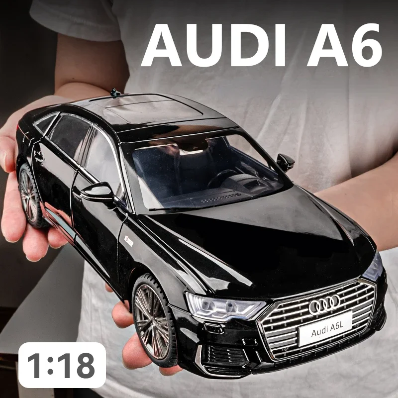 Big Size Diecast Aodi A6 Car Model Simulation Collective Metal Toys Vehicles Kids Boys Birthday Gift Sound and Light Cars Toys