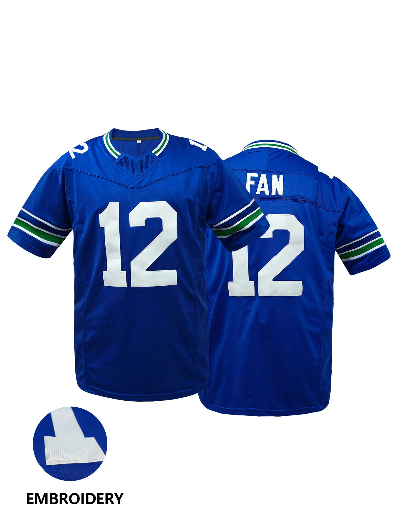 

Мужская футболка с вышивкой, дышащая, для футбола, Сиэтл # 12 футболок для регби с коротким рукавом для тренировок и соревнований, мужская одежда