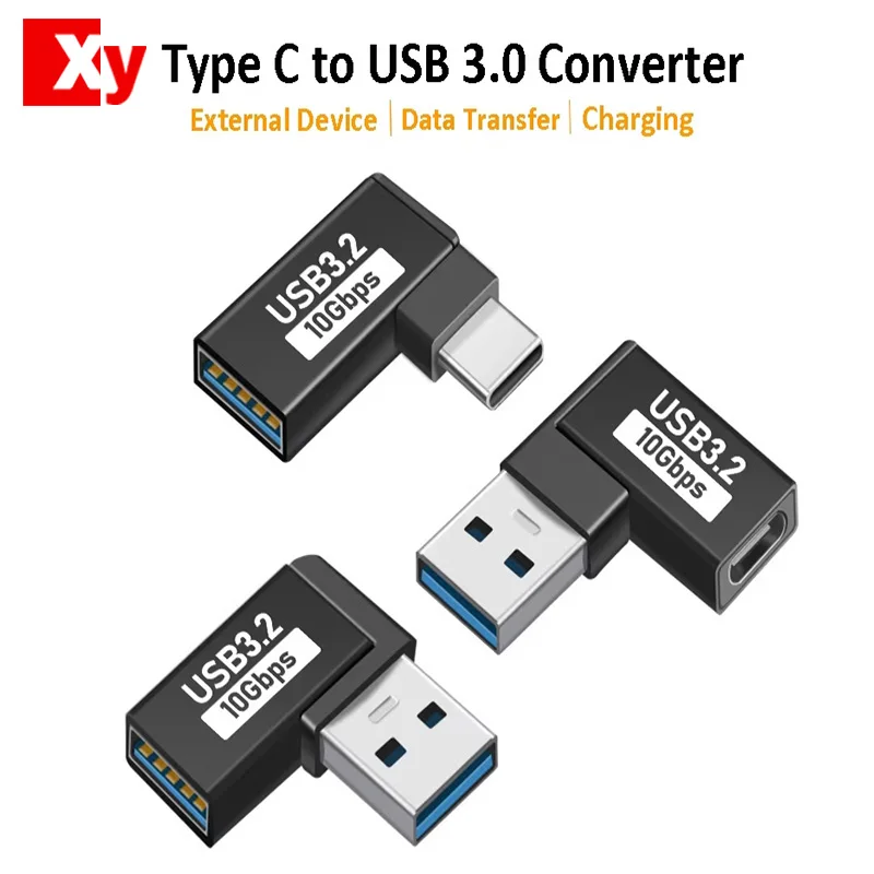 

USB3.2 Adaptor L-type 90° Expansion Adapter 10Gbps Fast USB Flash Disk Charging Adapter Computer Mobile Phone Accessories