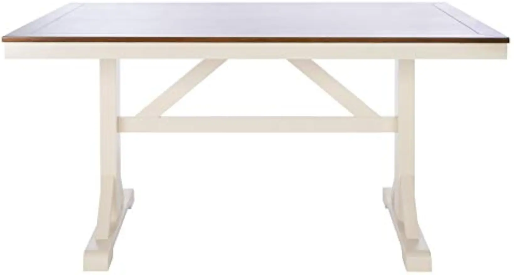 Safavieh Home Collection Akash mesa de comedor rectangular blanca y Natural