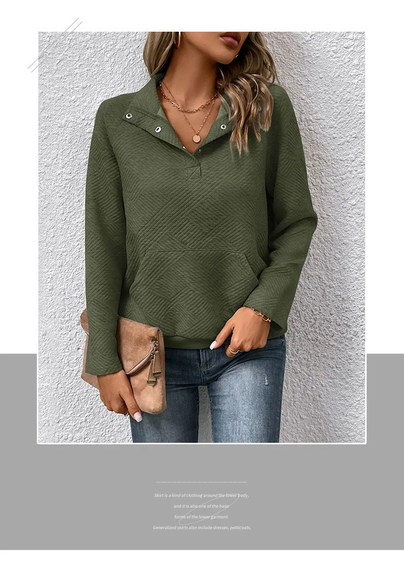 Casual Long Sleeve Hoodie Regular Fit Simple Style with Pocket Stand Collar Thin Regular Length Pullover Colorblock Women Hoodie