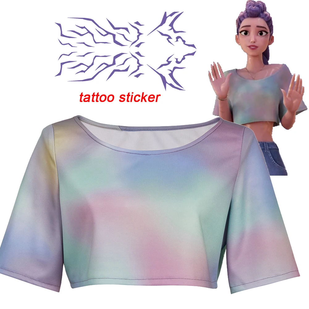 

Охотник на демонов KPop Руми, красочная футболка для косплея, верхняя частная одежда, женский костюм для ролевых игр на Хэллоуин, карнавальная вечеринка