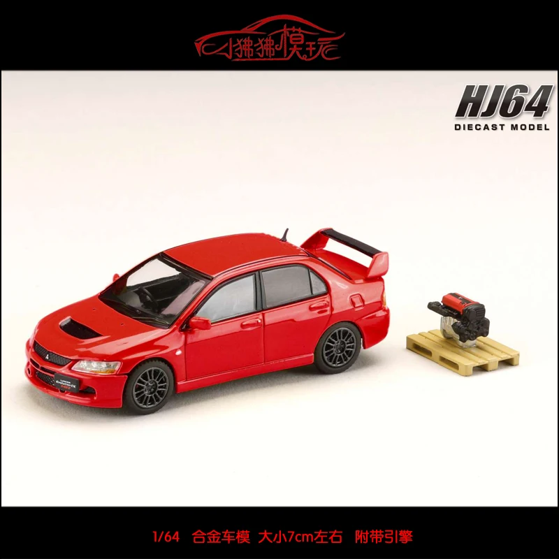 Hobby JAPÃO-Modelo de carro de liga fundida com motor Display Collection, 1:64 LANCER GSR EVOLUTION VII VIII IX