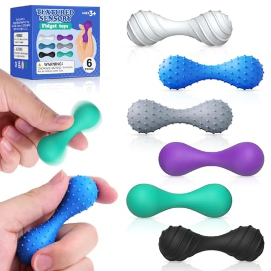 

Сенсорный камень для взрослых Fidget Toys: 6 упаковок, текстурированная игрушка Str для облегчения тревоги, мягкие сенсорные игрушки для аутизма, СДВГ, успокаивающая, тихая