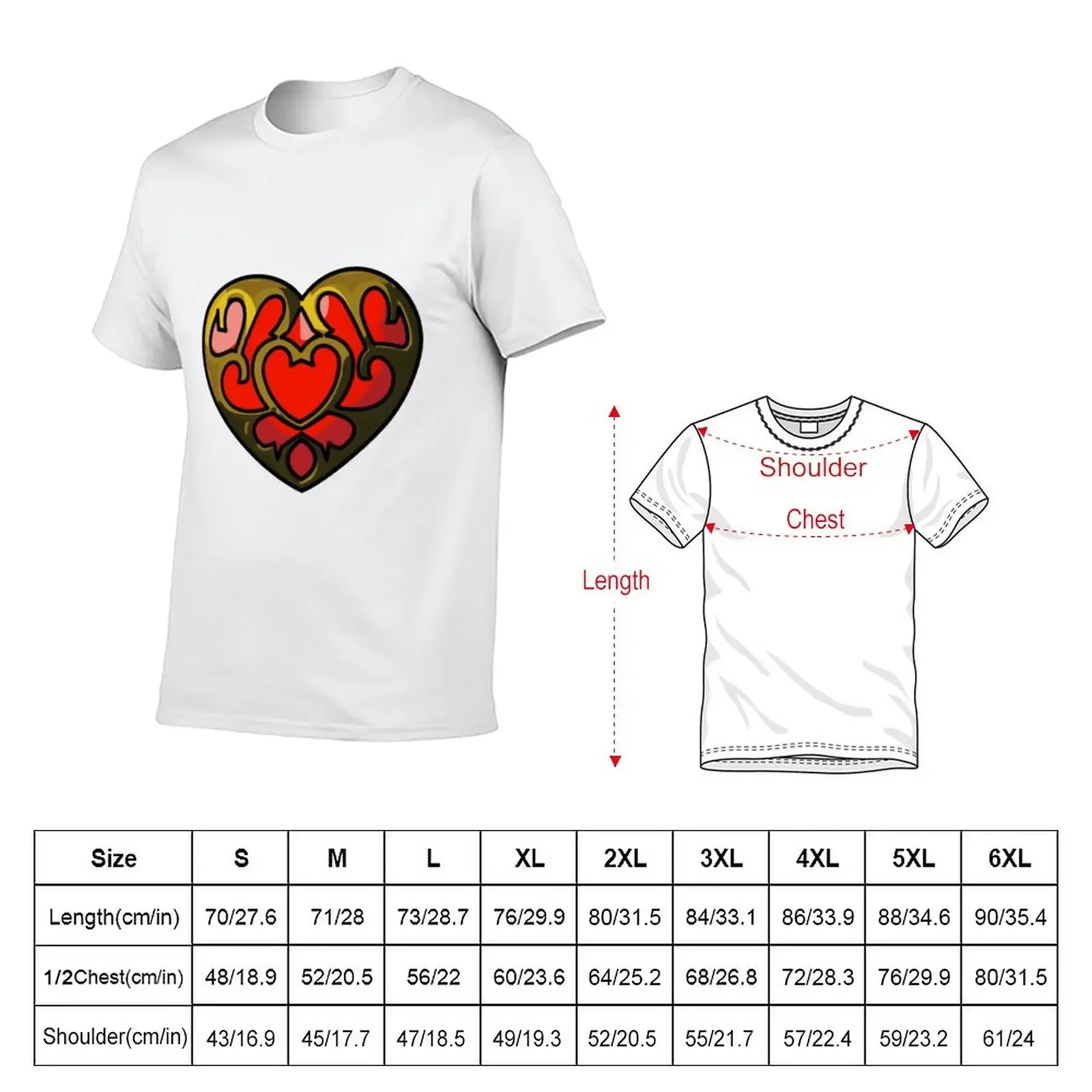 New Heart Container T-Shirt funny t shirt graphics t shirt Short sleeve tee men