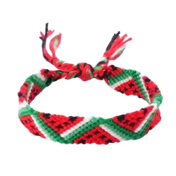 2023 New Watermelon Geometric Woven Bracelet Unisex Bracelet Adjustable Cotton Wristband Wrist Jewelry for Casual or Formal Wear