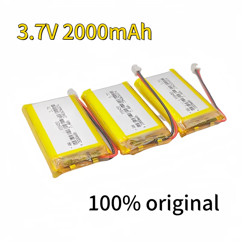 Batterie aste au lithium polymère Lipo, enregistreur DVD, casque E-Ple, appareil photo, MP3, navigateur GPS, 3.7V, 103450, 2000mAh