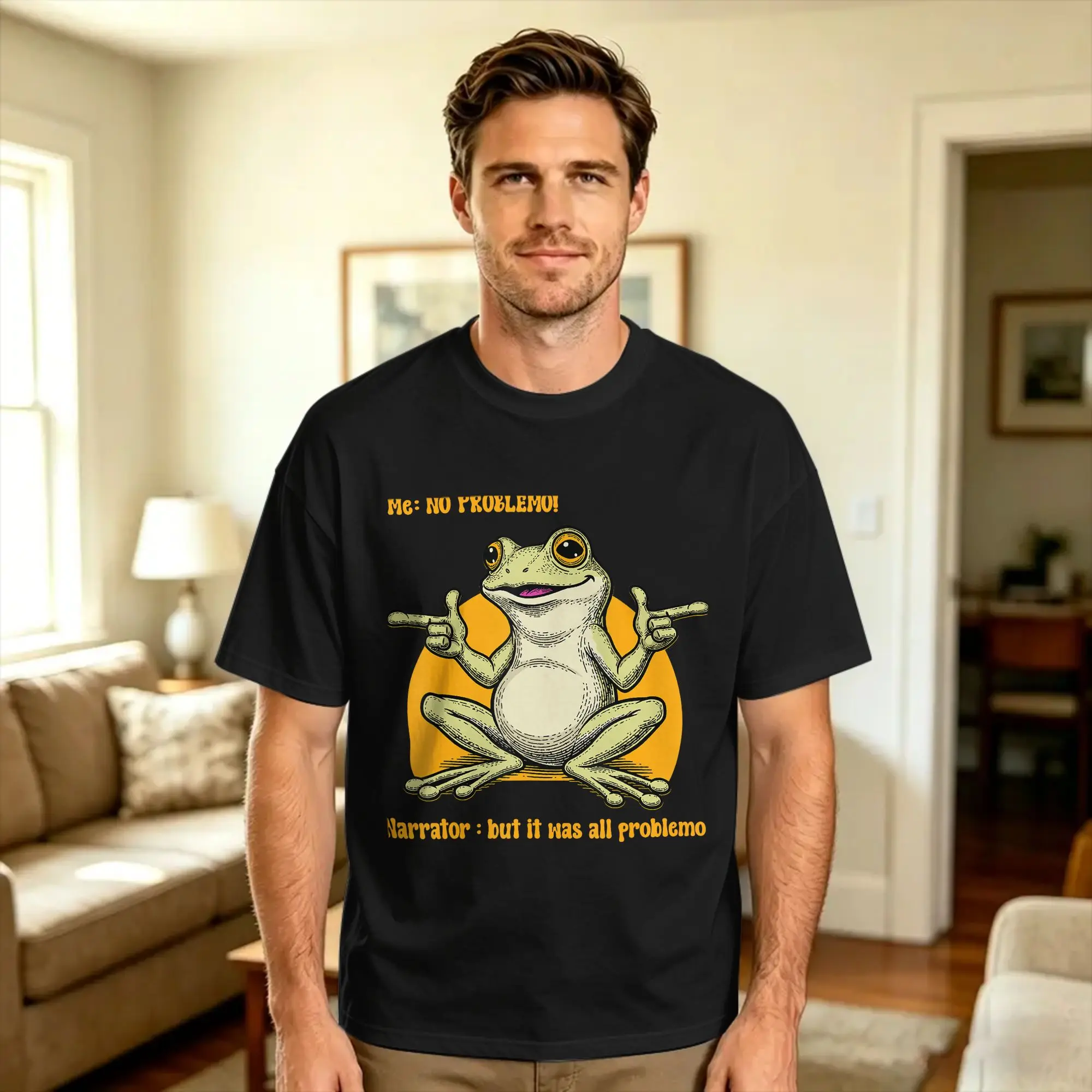 Harajuku T-Shirt Funny Frog Meme Me No Problemo Narrator Problemo Frog Humor Cotton T Shirts  Hippie Tee Shirt Short Sleeve Tees