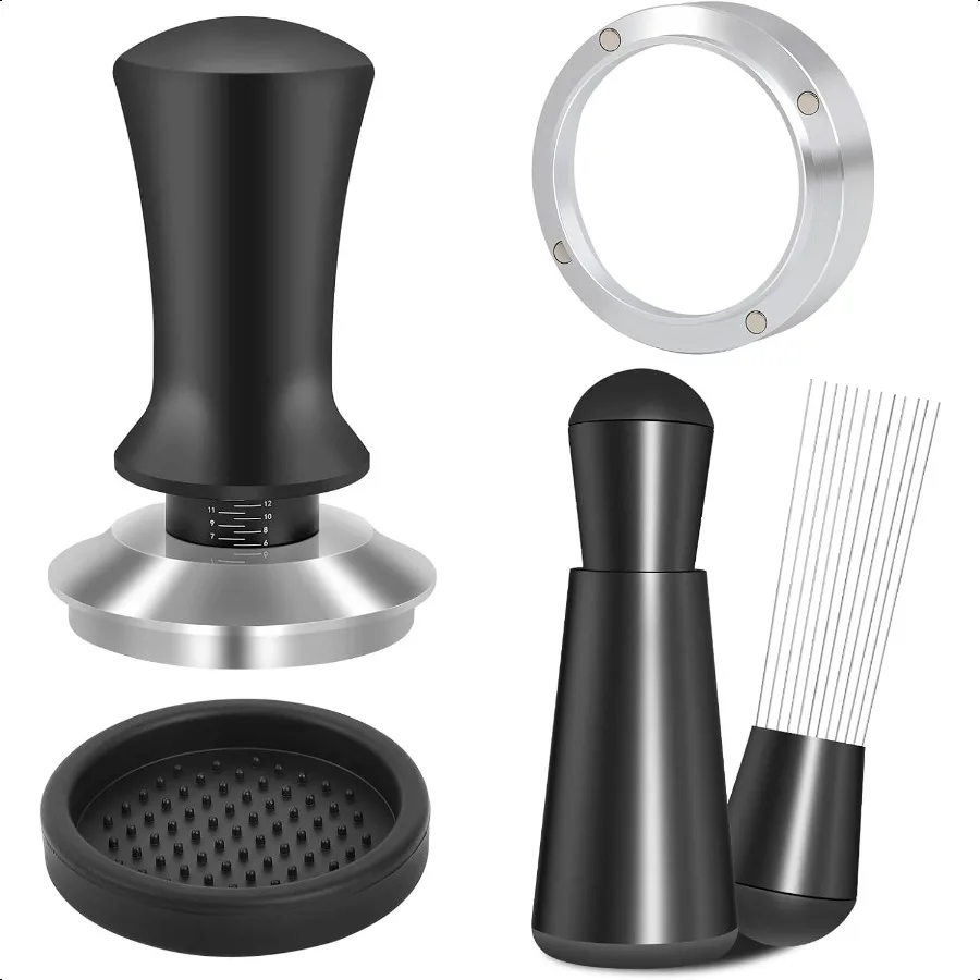 

54mm Espro Accories Kit Spring Loaded Calibrated Tamper WDT Tool and Dosing Funnel Set Fits Espro Coffee hines and 54 mm Portaf