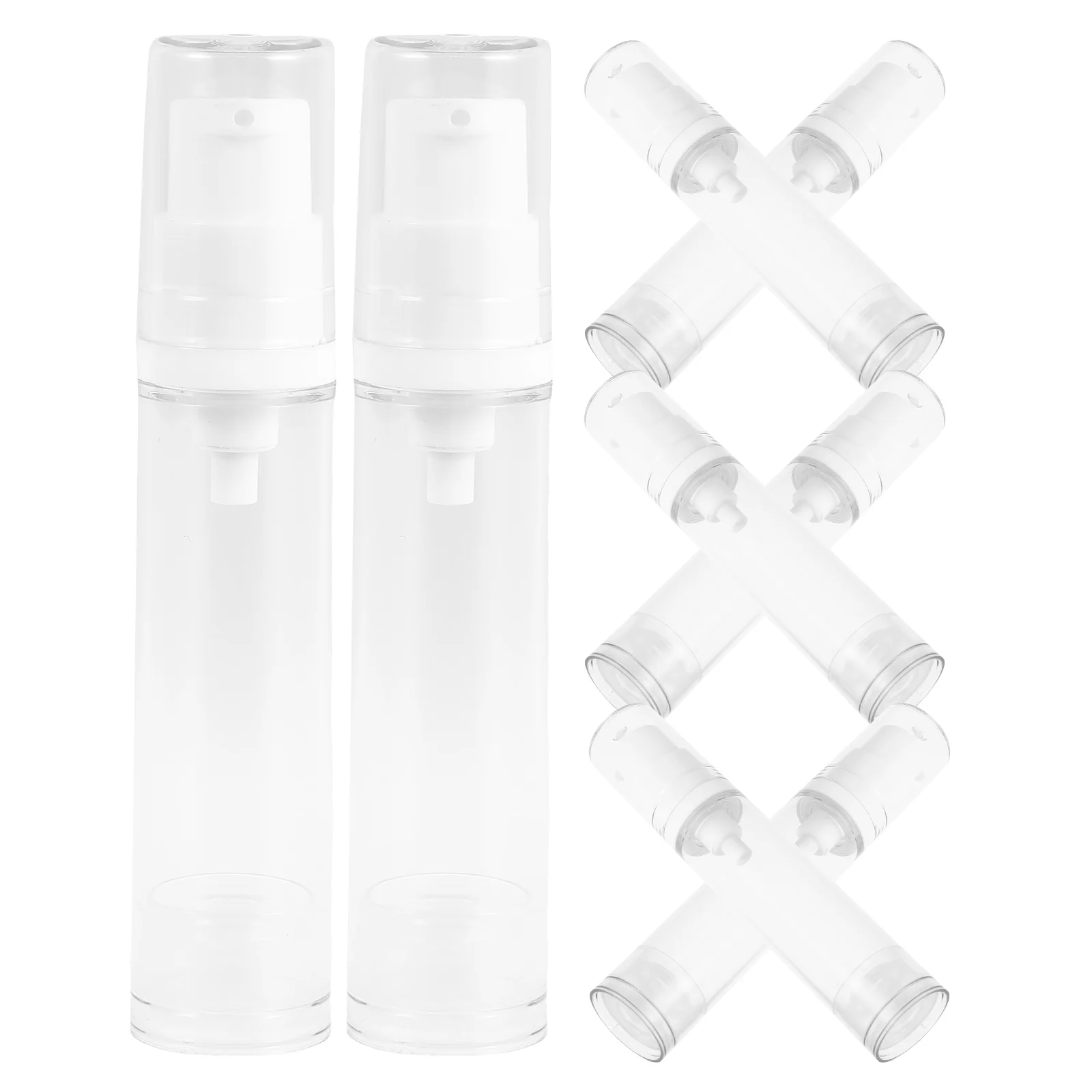

8pcs Lotion Sample Bottle 10ml Travel Containers Vacuum Pump Airless Mini Toiletry Dispenser Refillable Skincare Tool Clear