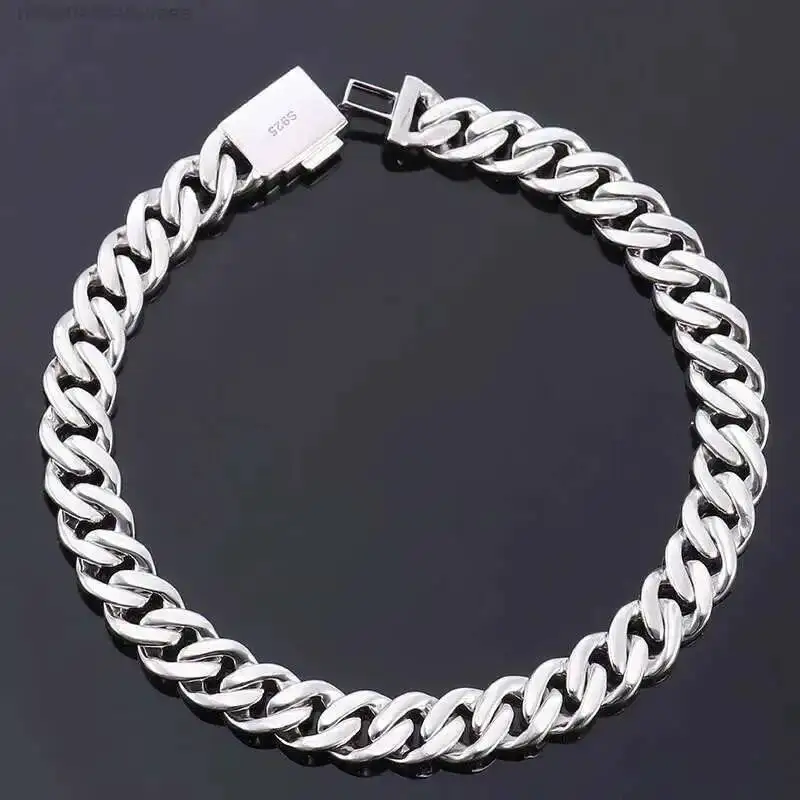 Shining S925 Silver 6MM Iced Out Moissanite Cuban Link Bracelet VVS Diamond Tester Pass Hip Hop Jewelry Gift