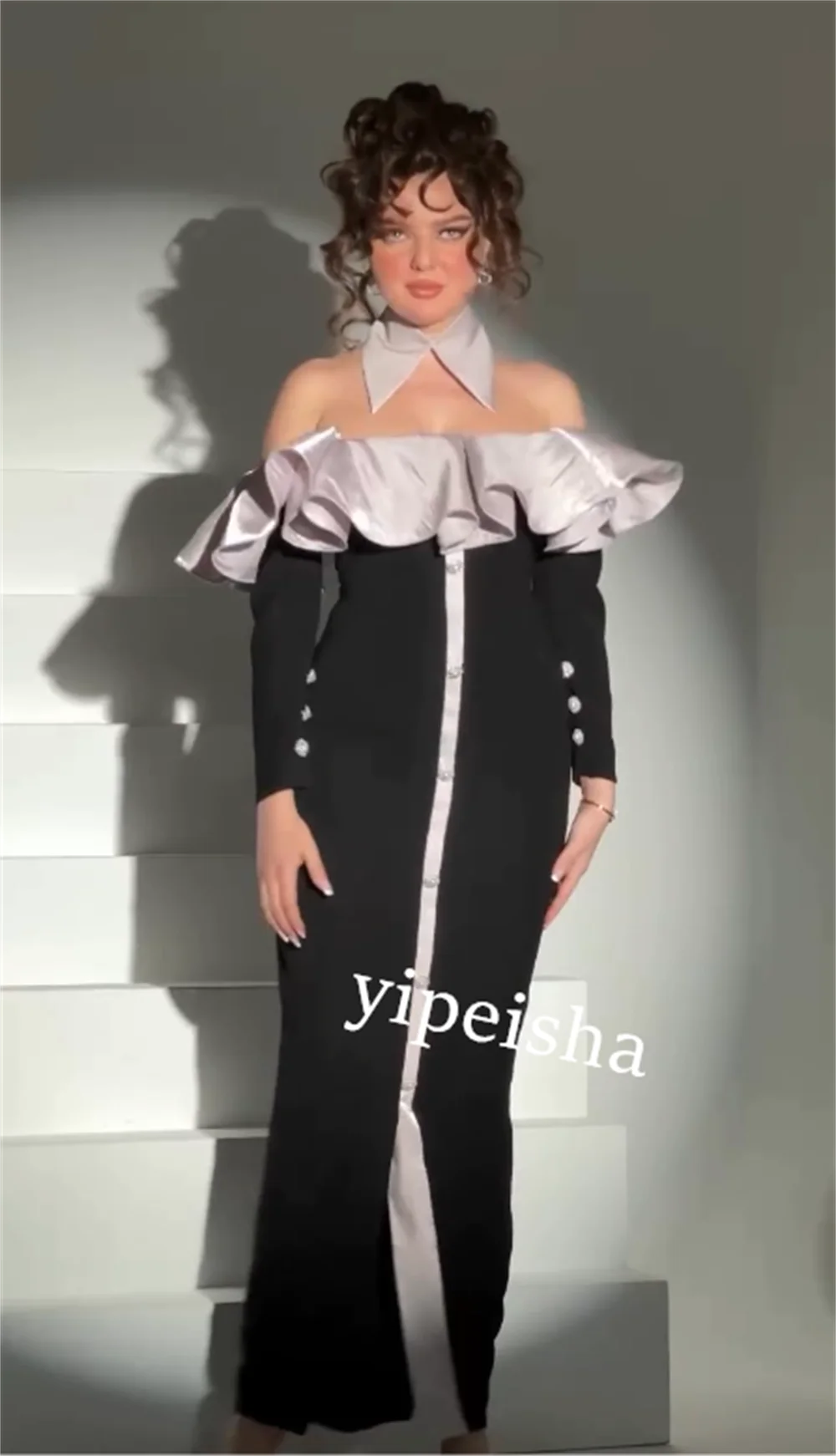 CustomizedJiayigong  Jersey Pleat Quinceanera Column Boat Neck Bespoke Occasion Gown Midi Dresses Saudi Arabia