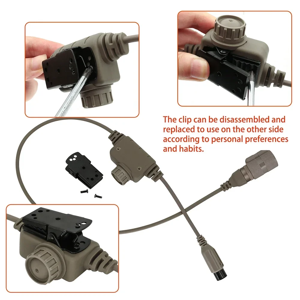 Tactische Ptt Rac 6 Pin Ptt Voor PRC-163/148/152 Harris Militaire Radio Niet-Functionele Walkie Model Voor Schietende Tactische Headset