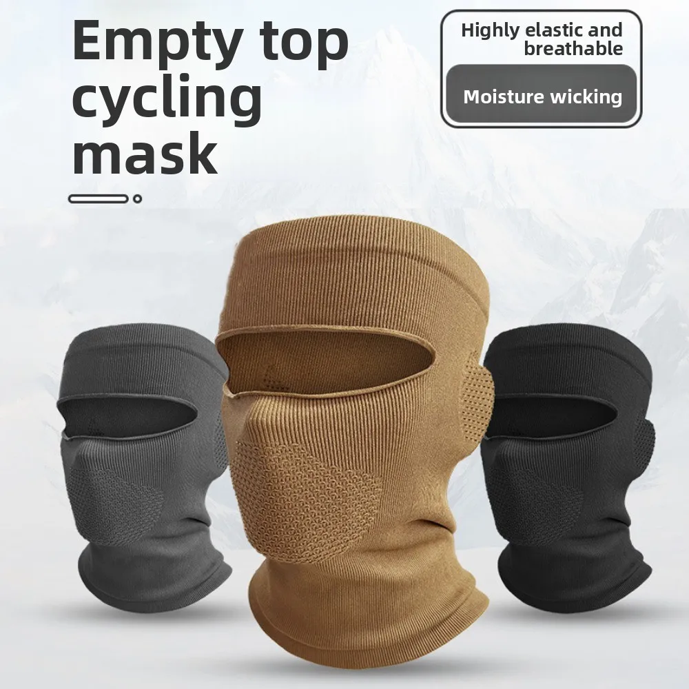 

Elastic Windproof Warm Riding Mask Neck Protection Empty Top Warm Face Cover Solid Color Comfortable Cycling Face Mask Cycling